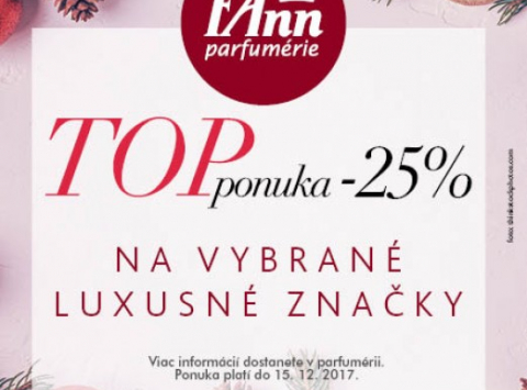 Zľava 25 % vo FANN Parfumérie